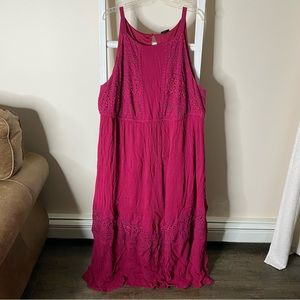 Torrid Red Gauze Crochet Maxi Dress. Size 4.